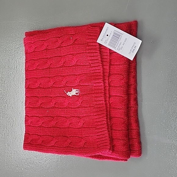 Ralph Lauren Other - Nwt Ralph Lauren red cable knit scarf polo